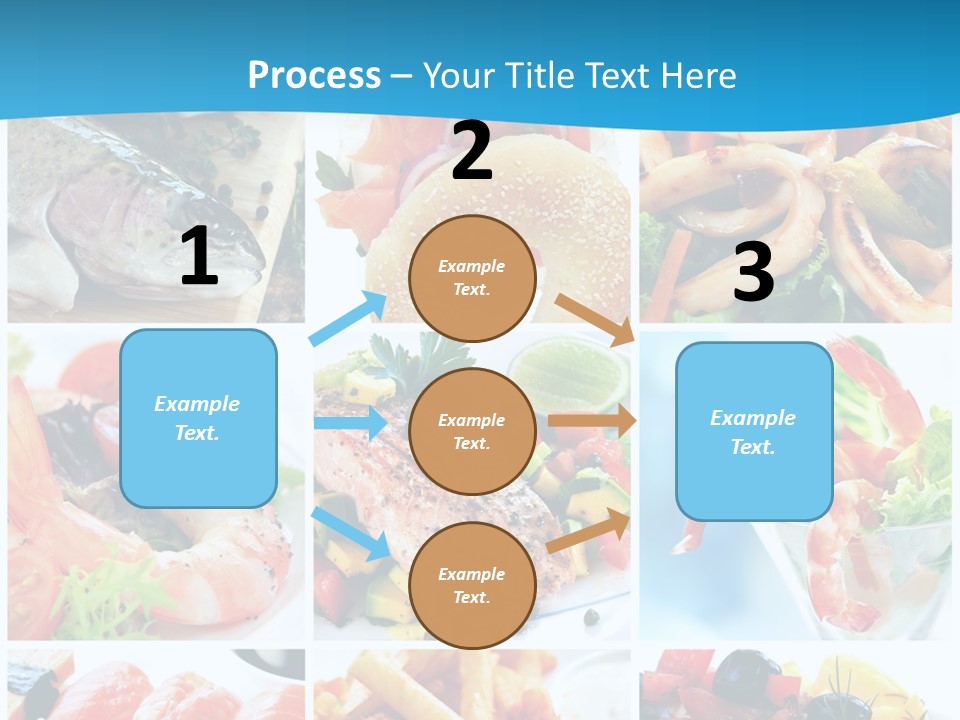 A Collage Of Different Food Items With A Blue Background PowerPoint Template