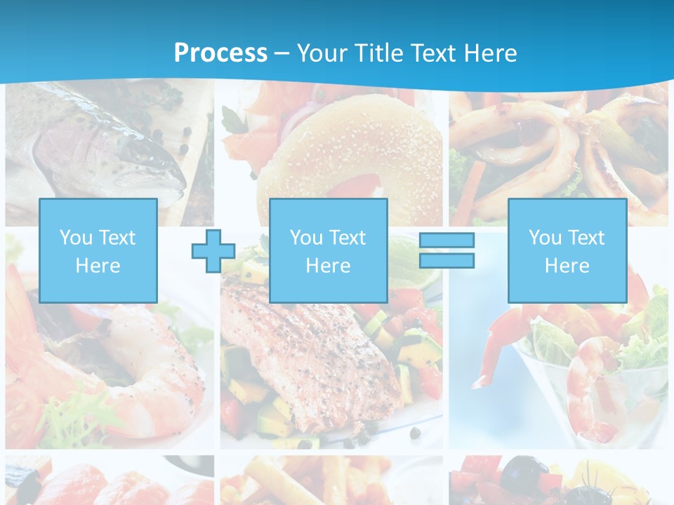 A Collage Of Different Food Items With A Blue Background PowerPoint Template