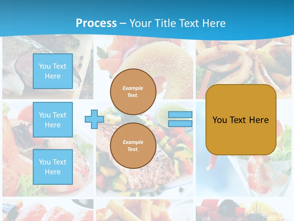 A Collage Of Different Food Items With A Blue Background PowerPoint Template