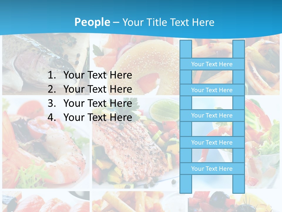 A Collage Of Different Food Items With A Blue Background PowerPoint Template