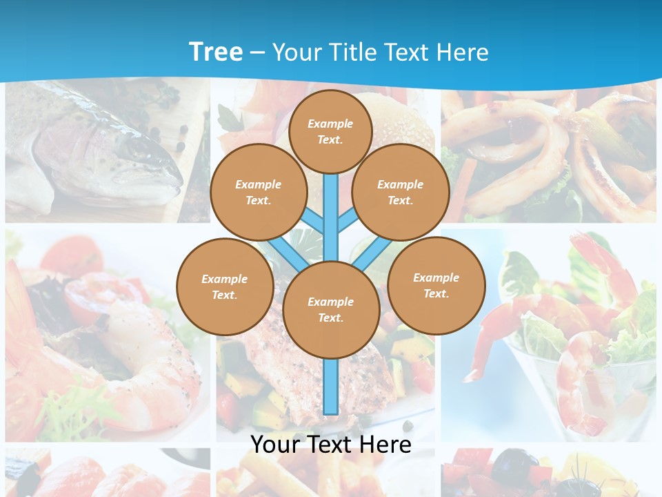 A Collage Of Different Food Items With A Blue Background PowerPoint Template