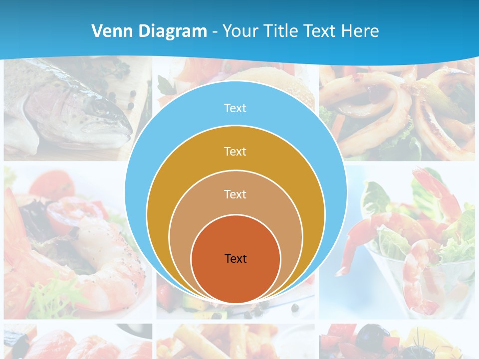 A Collage Of Different Food Items With A Blue Background PowerPoint Template