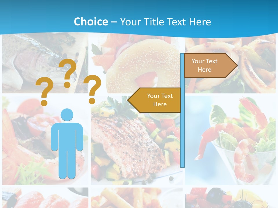 A Collage Of Different Food Items With A Blue Background PowerPoint Template