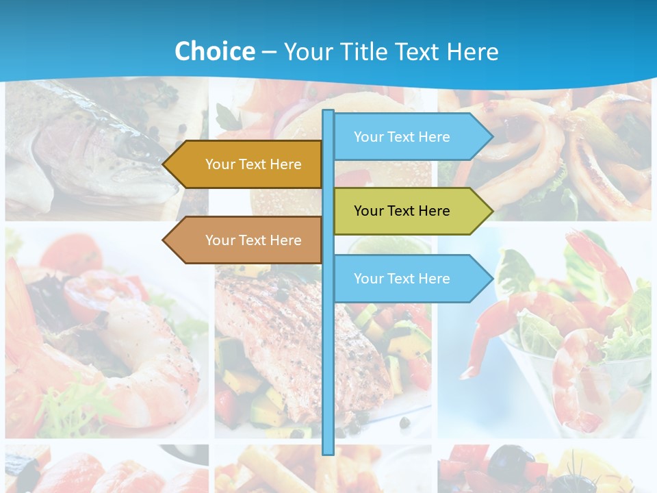 A Collage Of Different Food Items With A Blue Background PowerPoint Template
