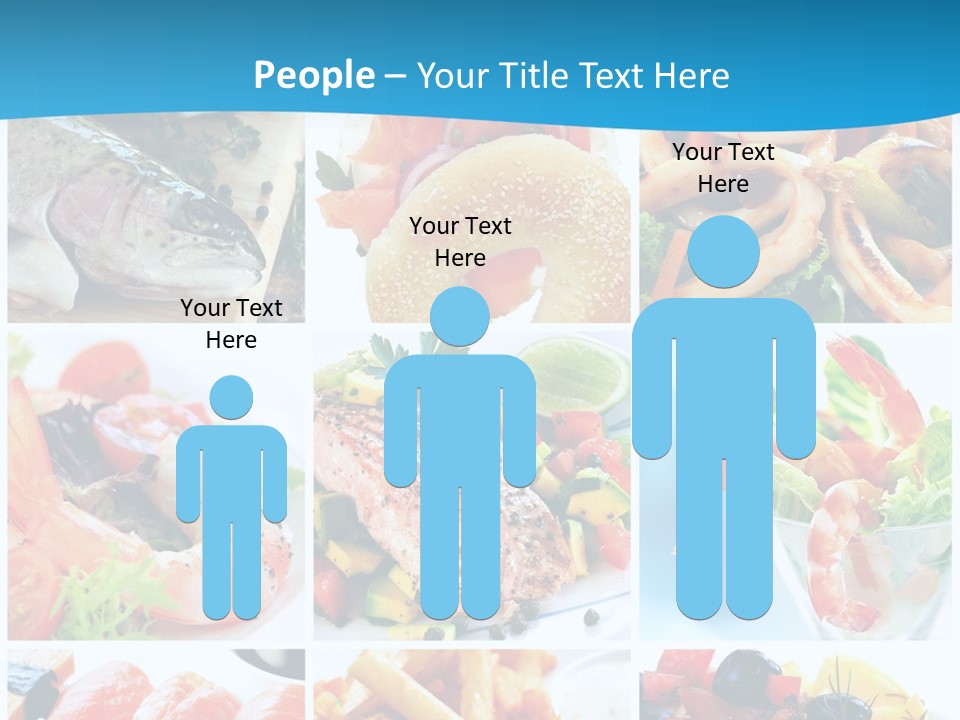 A Collage Of Different Food Items With A Blue Background PowerPoint Template