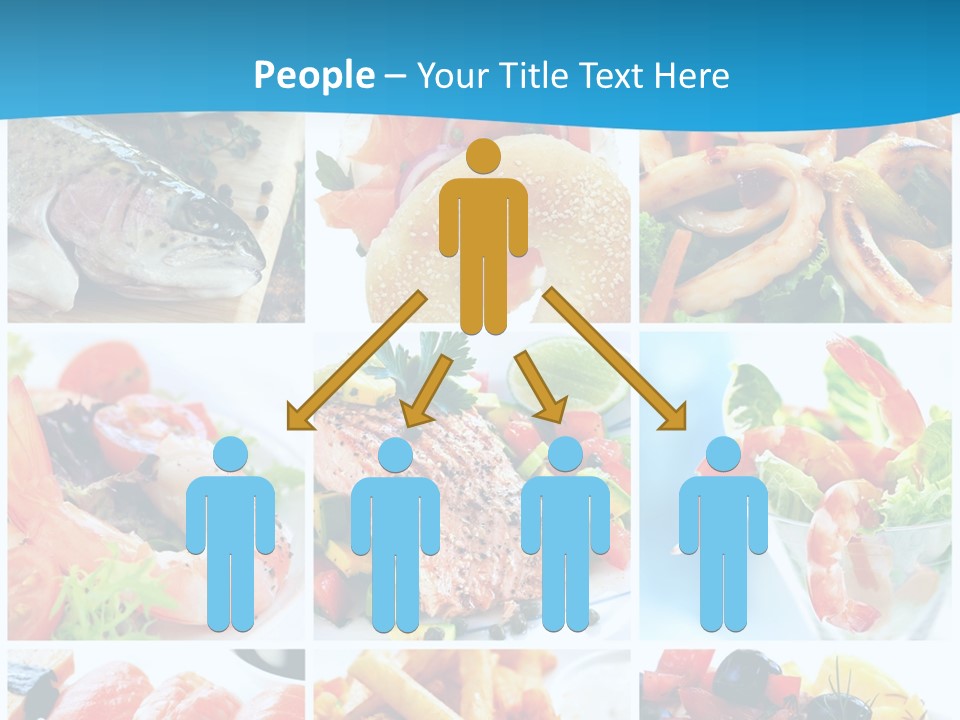 A Collage Of Different Food Items With A Blue Background PowerPoint Template