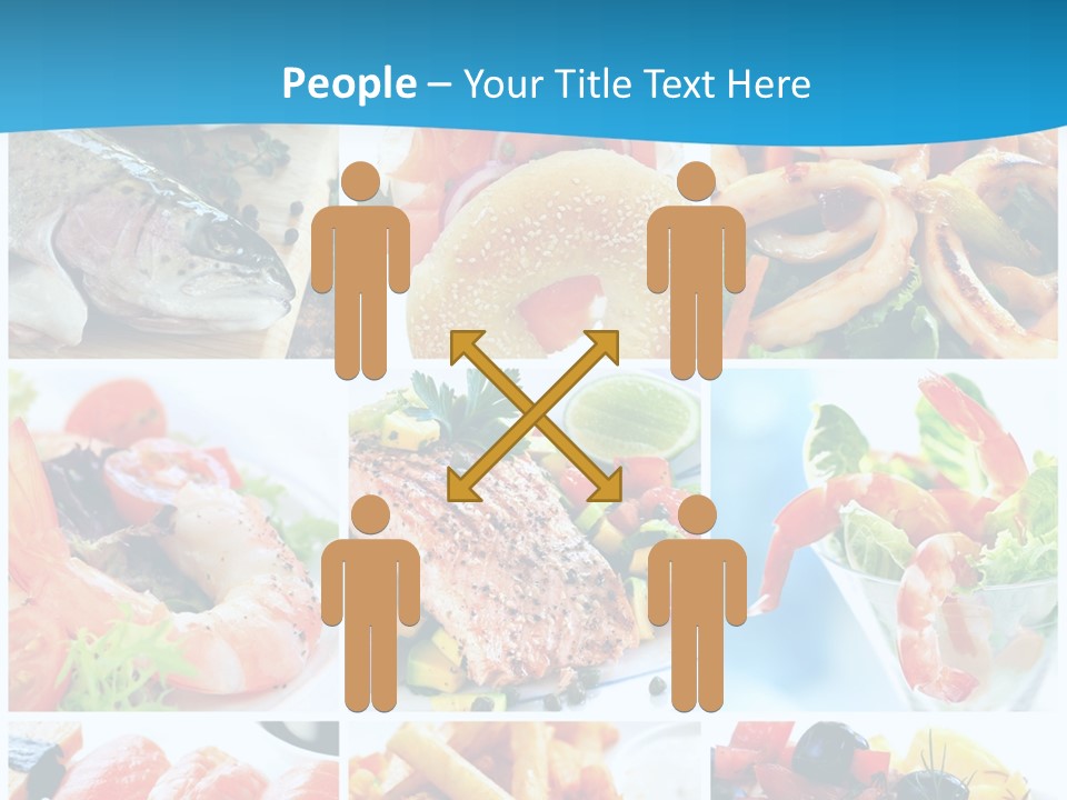 A Collage Of Different Food Items With A Blue Background PowerPoint Template