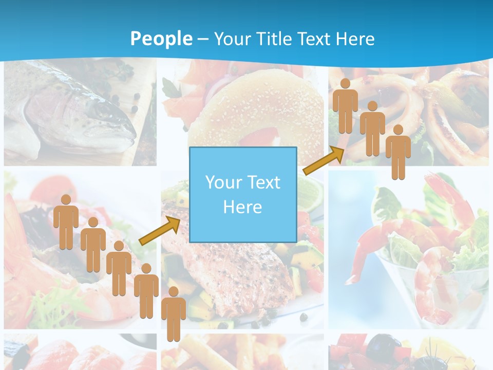 A Collage Of Different Food Items With A Blue Background PowerPoint Template