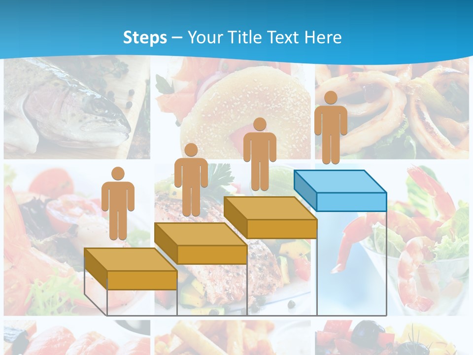 A Collage Of Different Food Items With A Blue Background PowerPoint Template