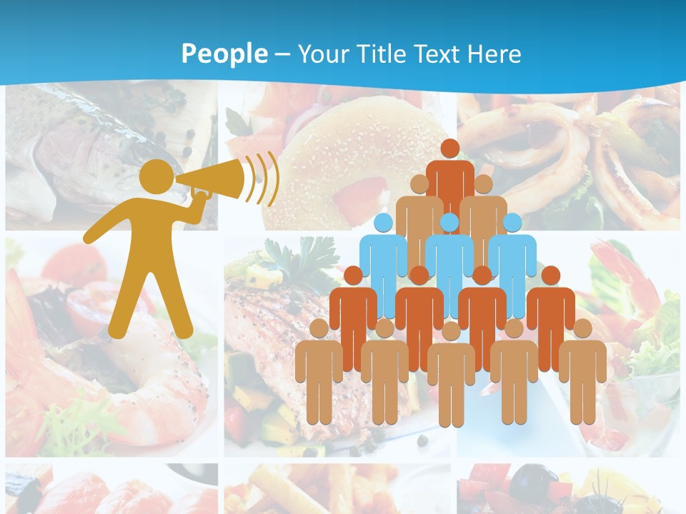 A Collage Of Different Food Items With A Blue Background PowerPoint Template