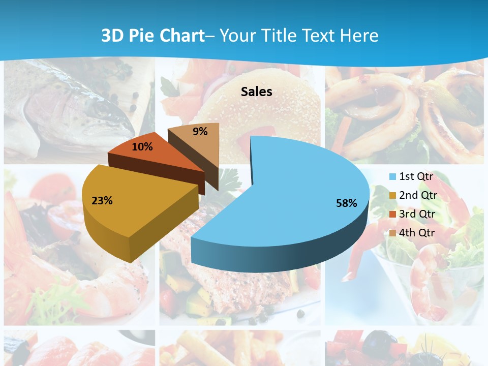 A Collage Of Different Food Items With A Blue Background PowerPoint Template