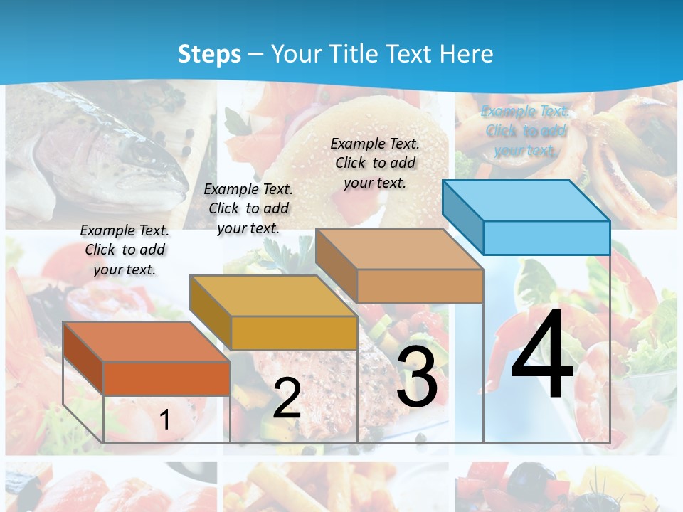 A Collage Of Different Food Items With A Blue Background PowerPoint Template
