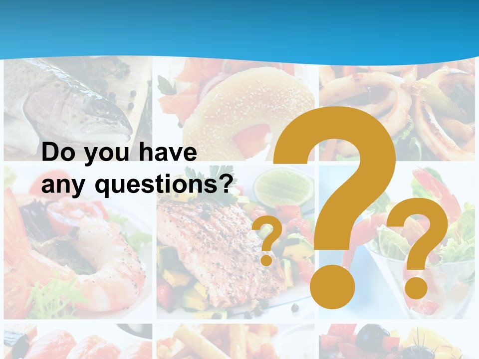 A Collage Of Different Food Items With A Blue Background PowerPoint Template