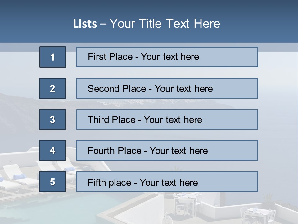 A Swimming Pool With A View Of The Ocean PowerPoint Template