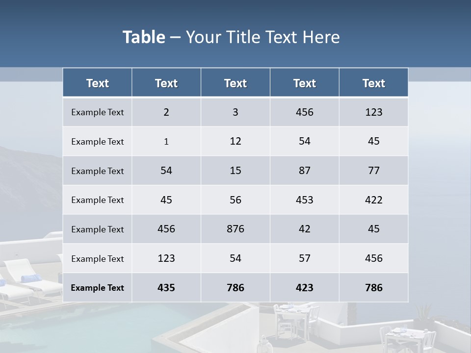 A Swimming Pool With A View Of The Ocean PowerPoint Template