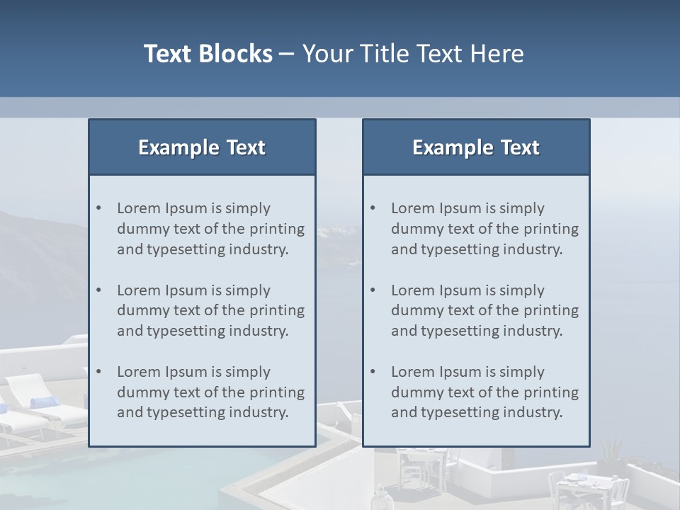 A Swimming Pool With A View Of The Ocean PowerPoint Template