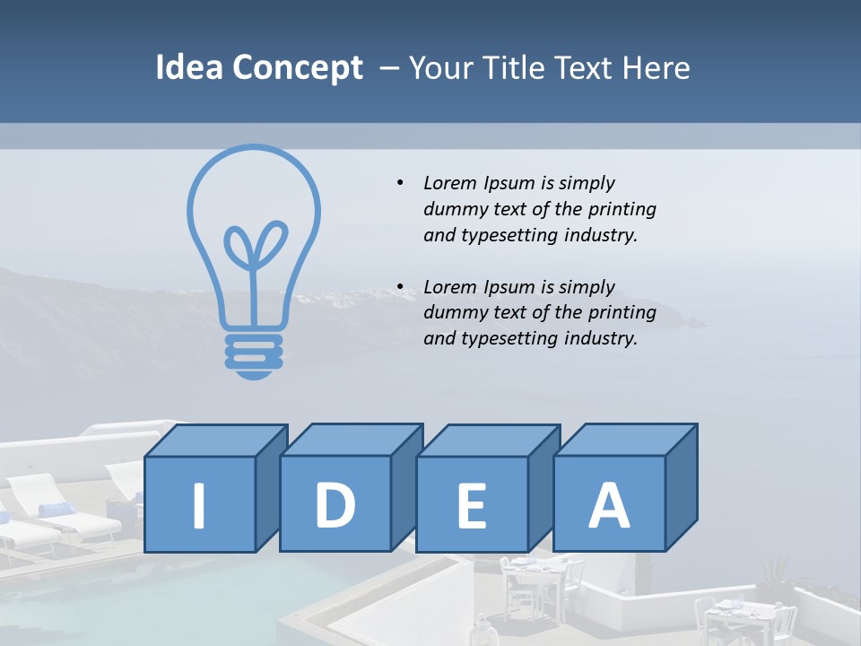 A Swimming Pool With A View Of The Ocean PowerPoint Template