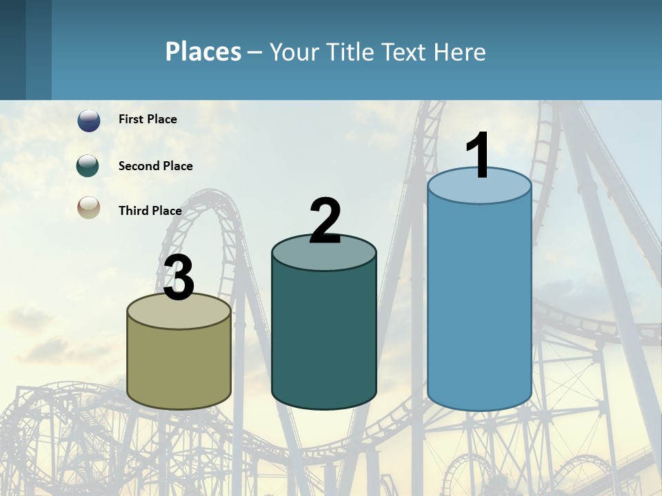 A Roller Coaster Roller Coaster At Sunset Powerpoint Template PowerPoint Template