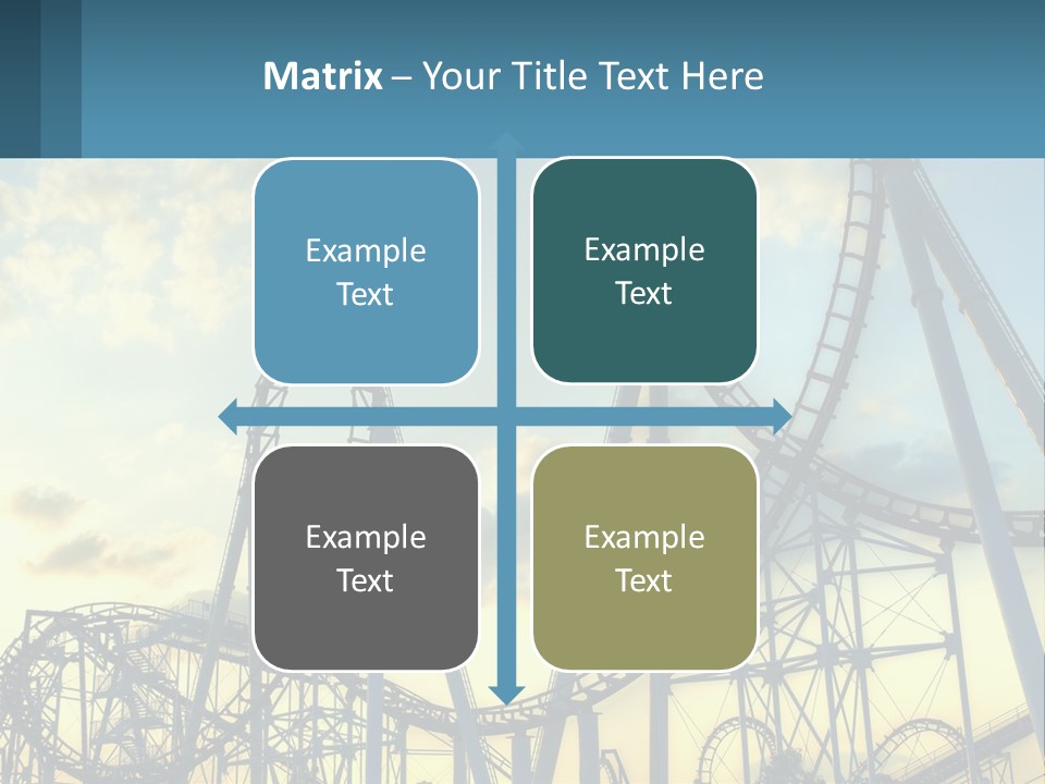 A Roller Coaster Roller Coaster At Sunset Powerpoint Template PowerPoint Template