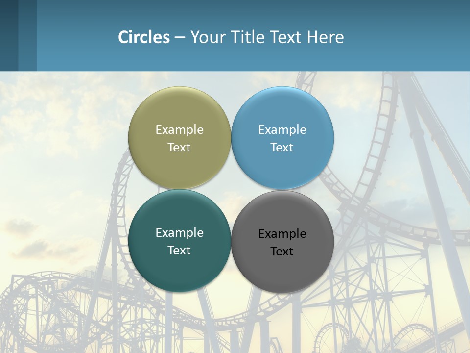 A Roller Coaster Roller Coaster At Sunset Powerpoint Template PowerPoint Template