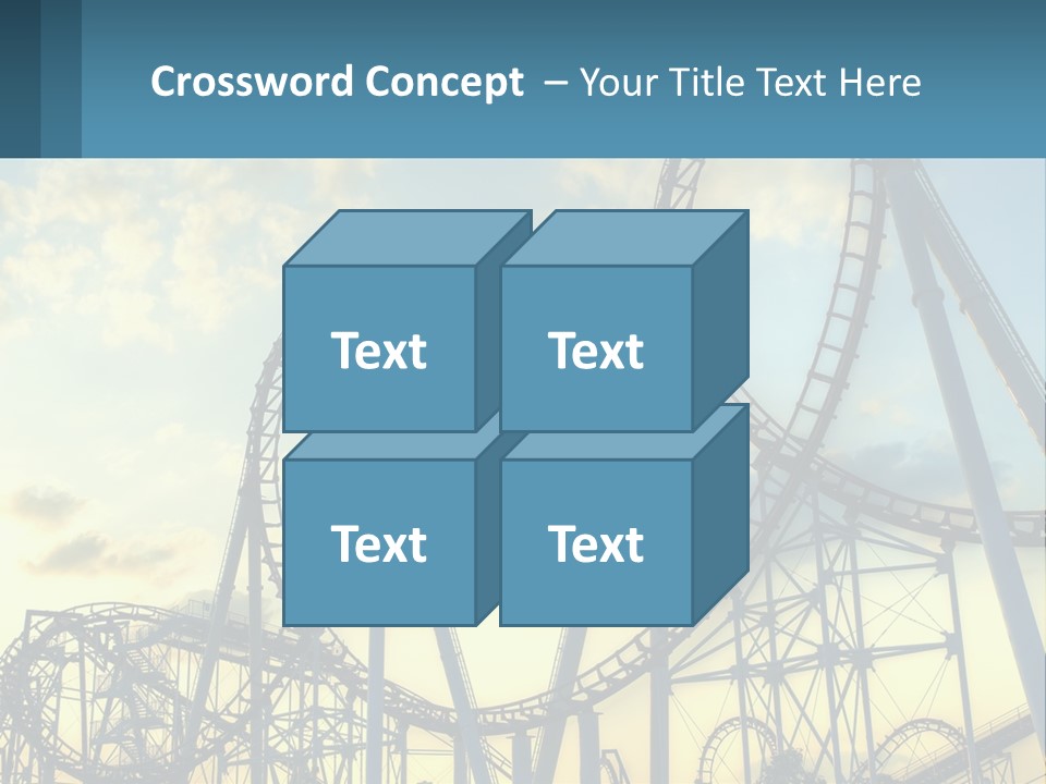 A Roller Coaster Roller Coaster At Sunset Powerpoint Template PowerPoint Template