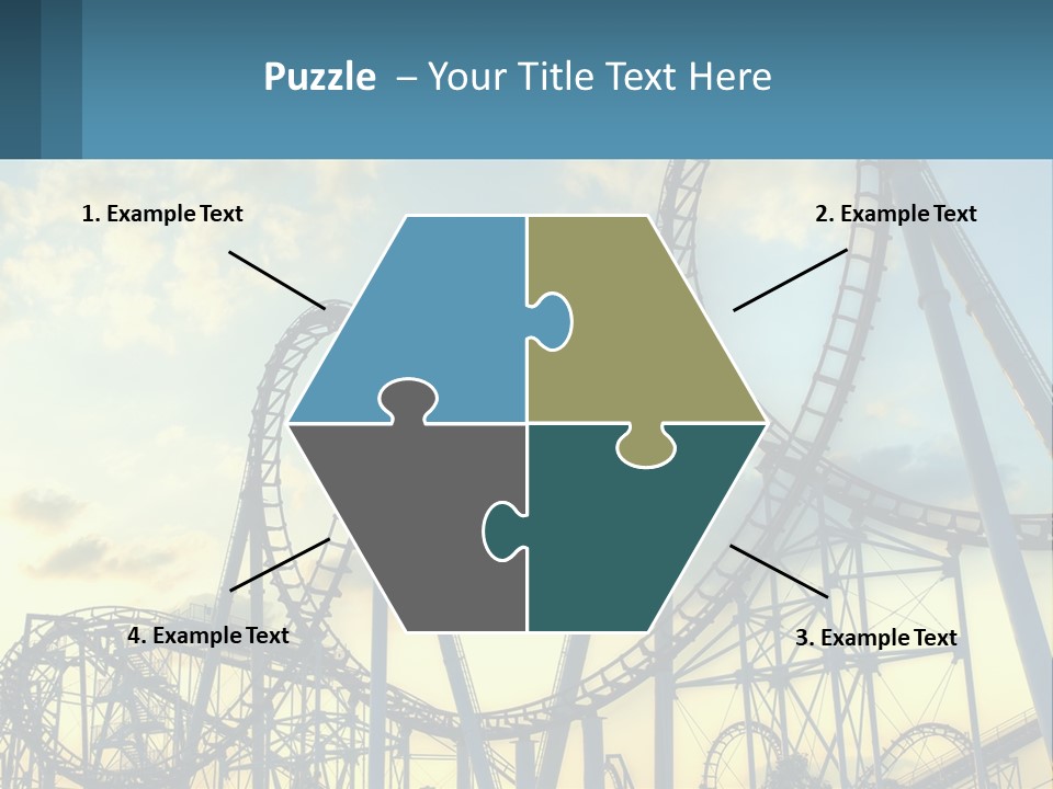 A Roller Coaster Roller Coaster At Sunset Powerpoint Template PowerPoint Template