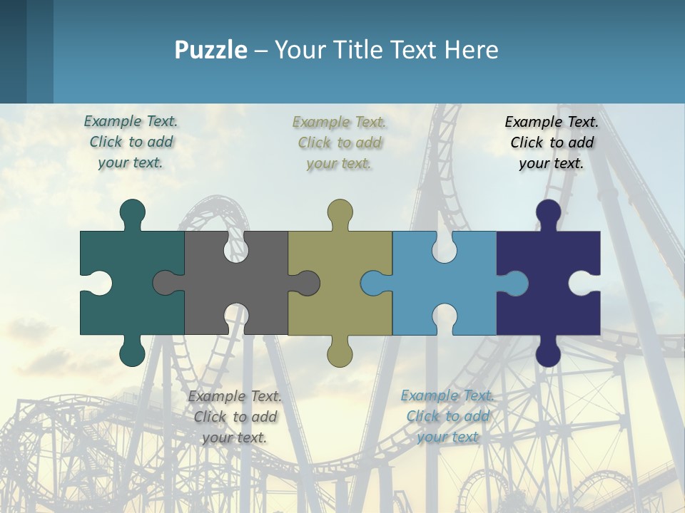 A Roller Coaster Roller Coaster At Sunset Powerpoint Template PowerPoint Template