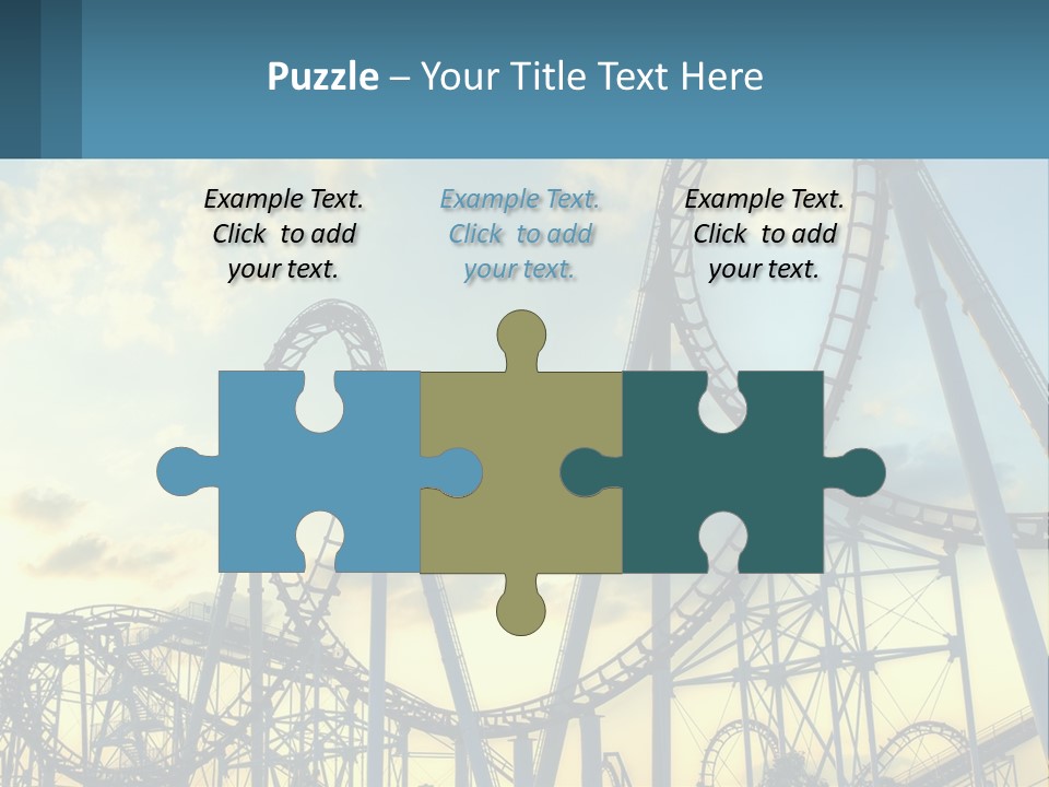 A Roller Coaster Roller Coaster At Sunset Powerpoint Template PowerPoint Template