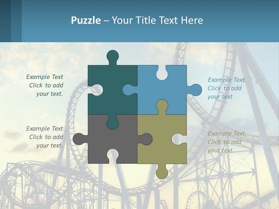 A Roller Coaster Roller Coaster At Sunset Powerpoint Template PowerPoint Template