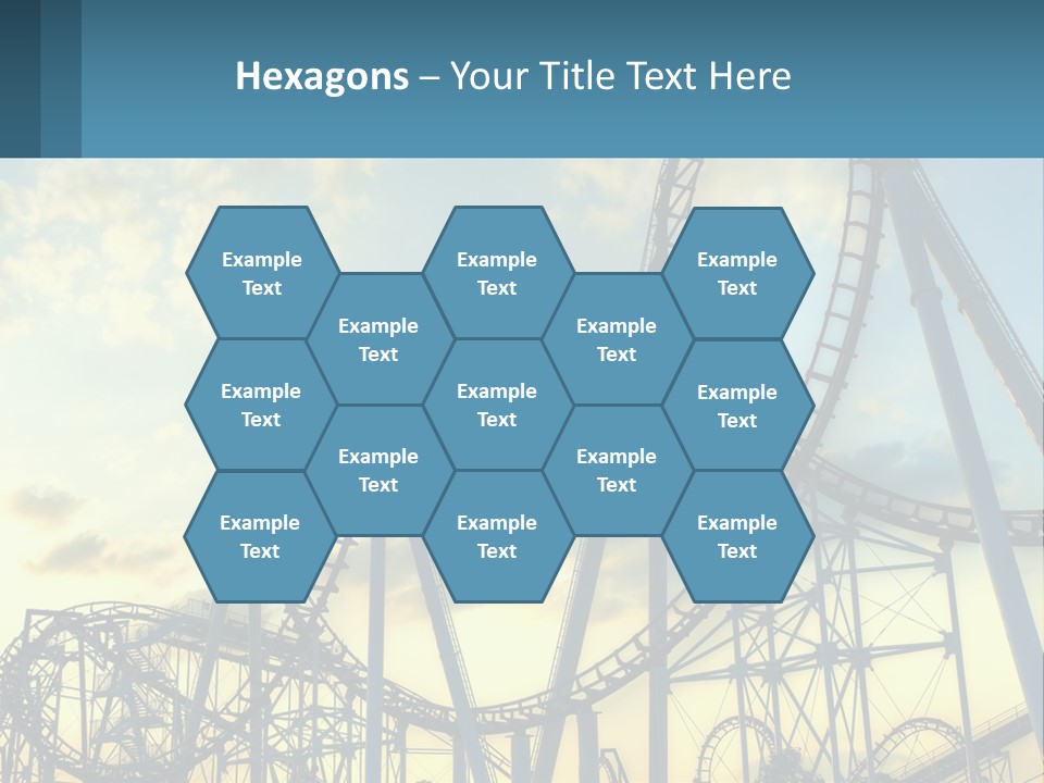 A Roller Coaster Roller Coaster At Sunset Powerpoint Template PowerPoint Template
