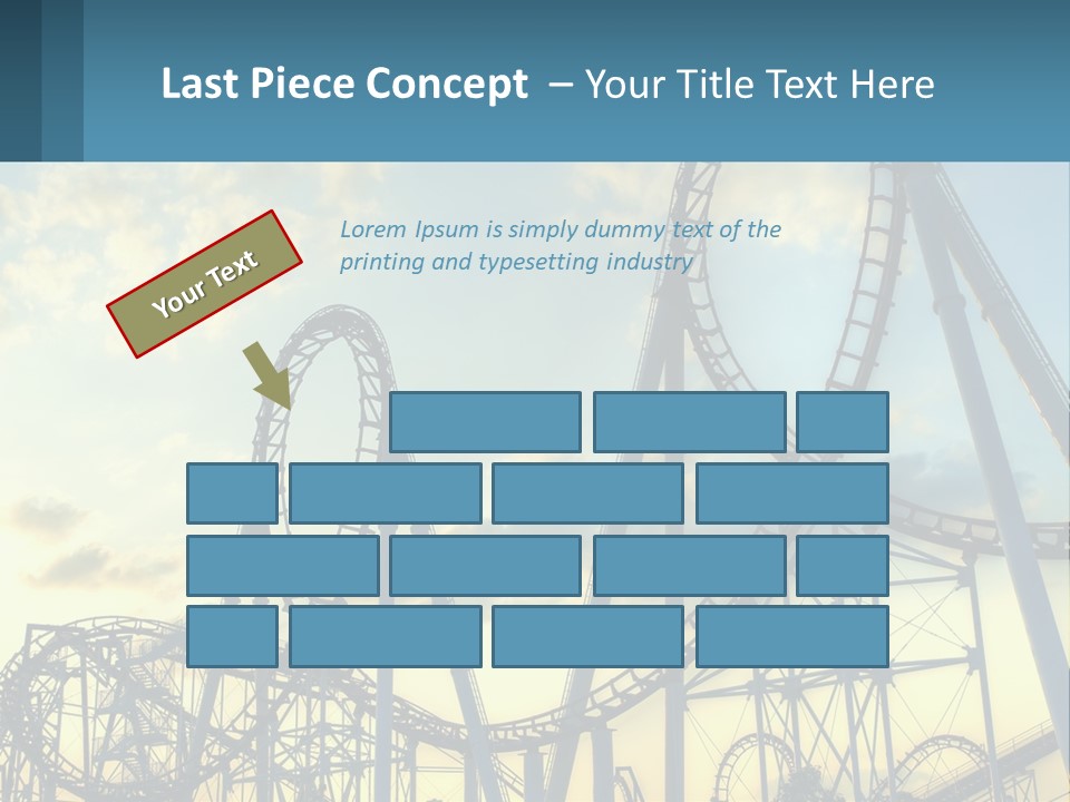 A Roller Coaster Roller Coaster At Sunset Powerpoint Template PowerPoint Template