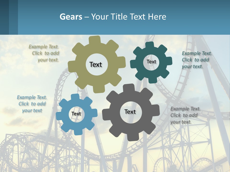 A Roller Coaster Roller Coaster At Sunset Powerpoint Template PowerPoint Template