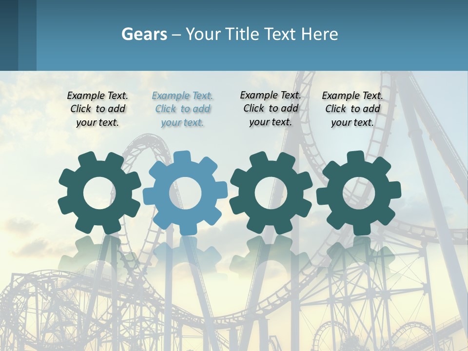 A Roller Coaster Roller Coaster At Sunset Powerpoint Template PowerPoint Template