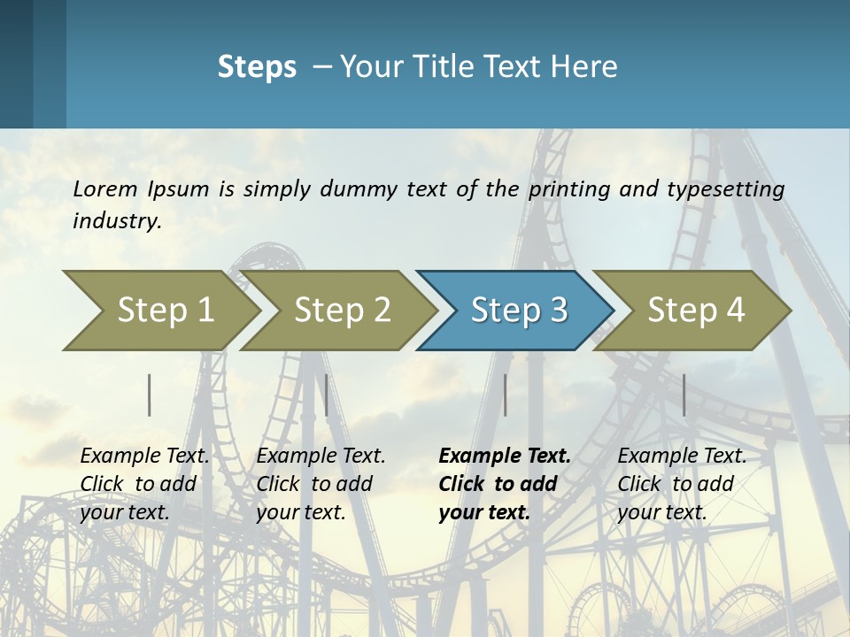 A Roller Coaster Roller Coaster At Sunset Powerpoint Template PowerPoint Template