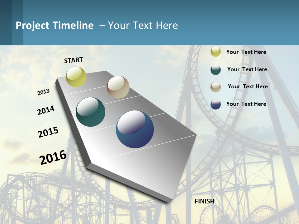 A Roller Coaster Roller Coaster At Sunset Powerpoint Template PowerPoint Template