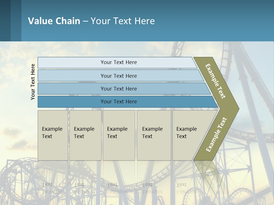 A Roller Coaster Roller Coaster At Sunset Powerpoint Template PowerPoint Template