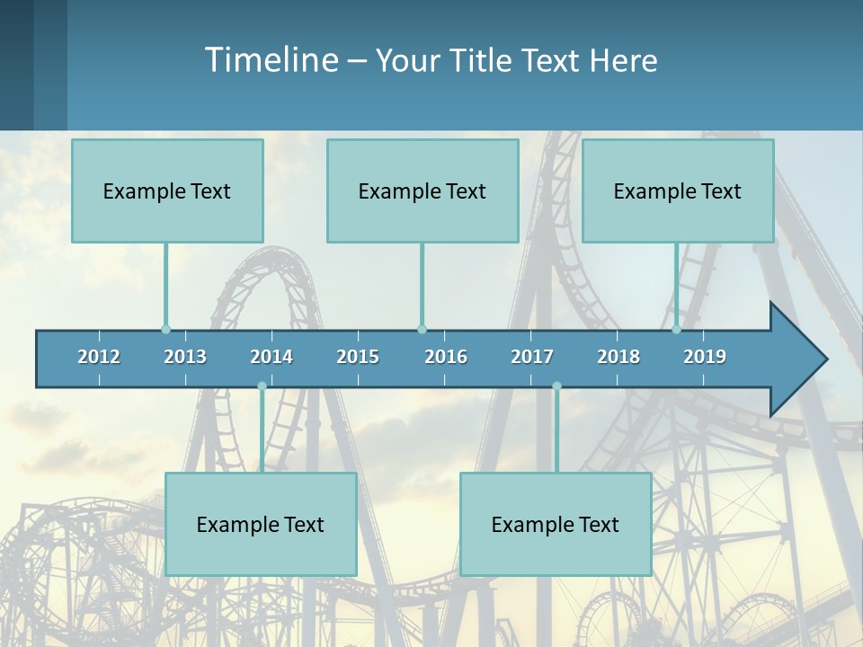 A Roller Coaster Roller Coaster At Sunset Powerpoint Template PowerPoint Template