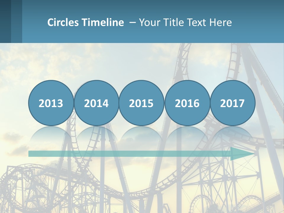 A Roller Coaster Roller Coaster At Sunset Powerpoint Template PowerPoint Template