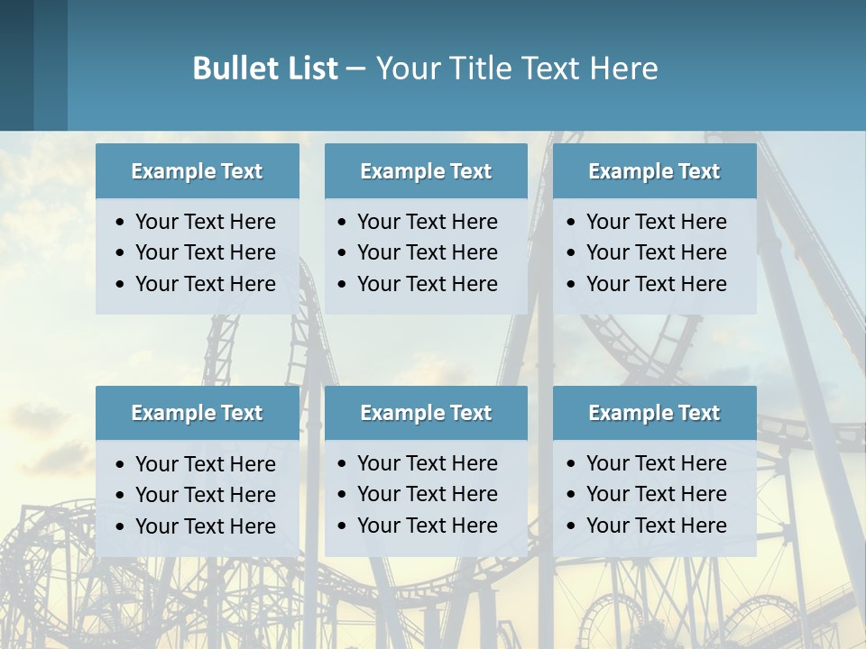 A Roller Coaster Roller Coaster At Sunset Powerpoint Template PowerPoint Template