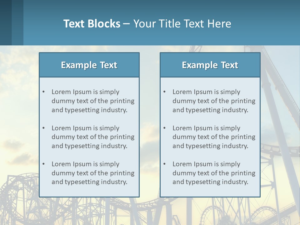 A Roller Coaster Roller Coaster At Sunset Powerpoint Template PowerPoint Template