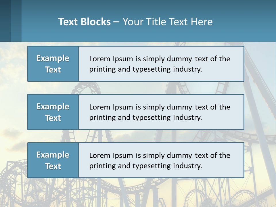 A Roller Coaster Roller Coaster At Sunset Powerpoint Template PowerPoint Template