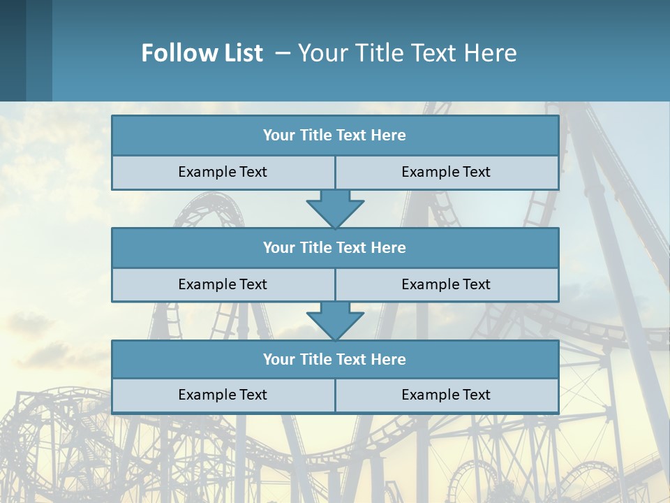 A Roller Coaster Roller Coaster At Sunset Powerpoint Template PowerPoint Template