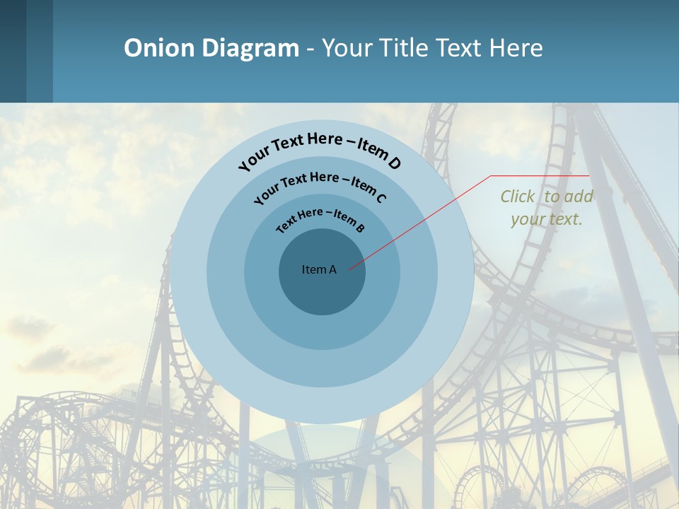 A Roller Coaster Roller Coaster At Sunset Powerpoint Template PowerPoint Template