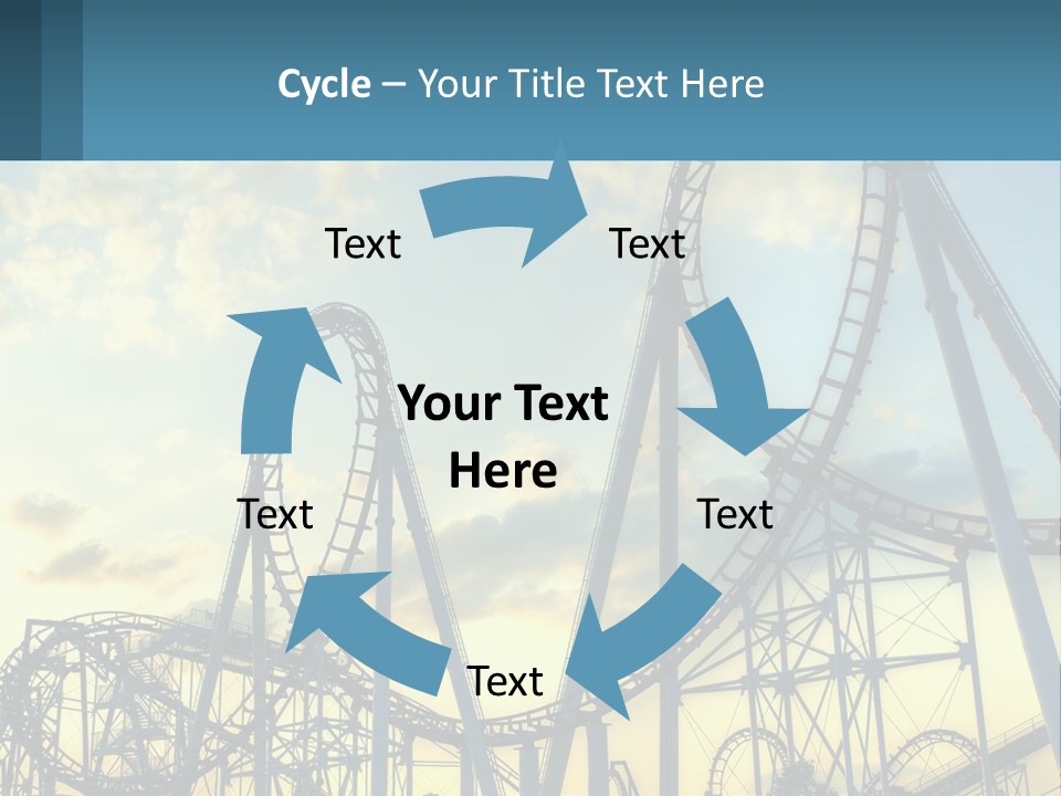 A Roller Coaster Roller Coaster At Sunset Powerpoint Template PowerPoint Template