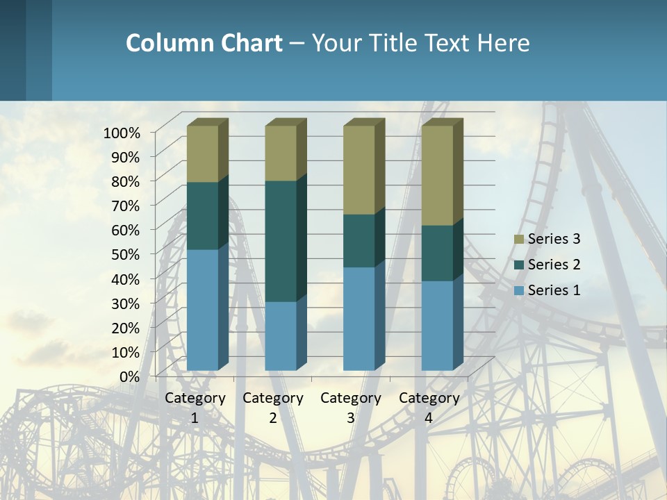 A Roller Coaster Roller Coaster At Sunset Powerpoint Template PowerPoint Template