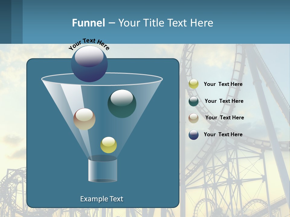 A Roller Coaster Roller Coaster At Sunset Powerpoint Template PowerPoint Template