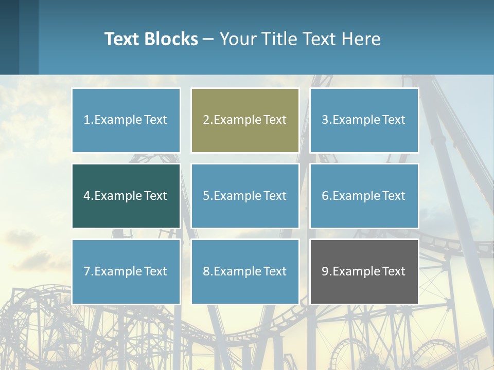 A Roller Coaster Roller Coaster At Sunset Powerpoint Template PowerPoint Template