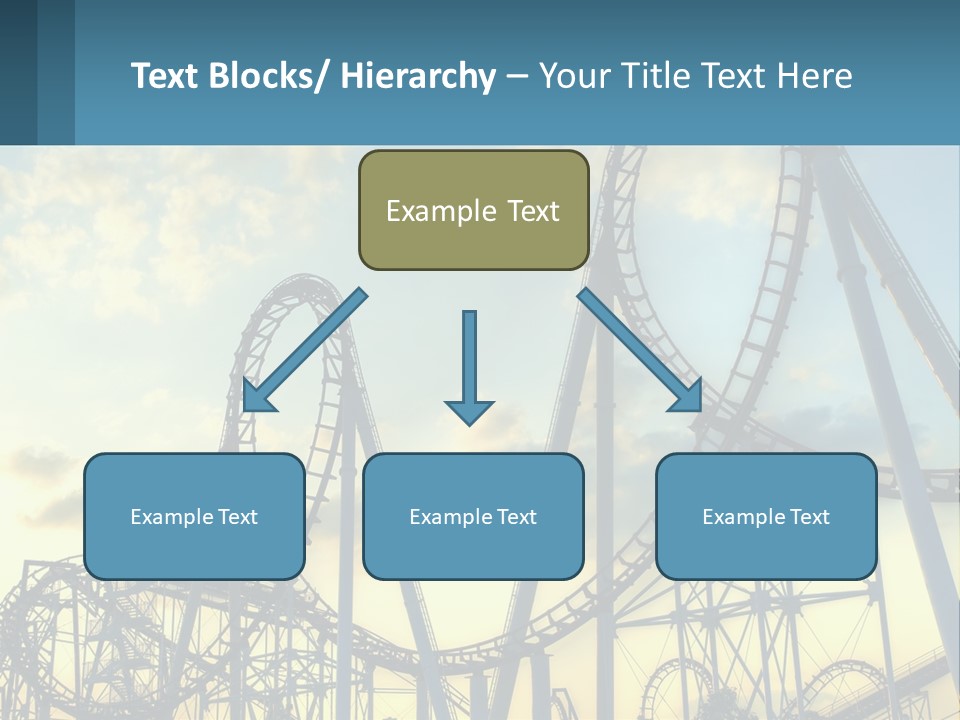 A Roller Coaster Roller Coaster At Sunset Powerpoint Template PowerPoint Template