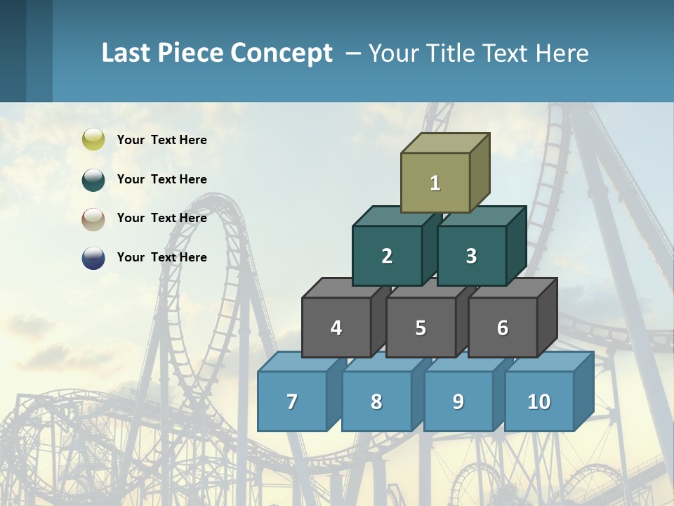 A Roller Coaster Roller Coaster At Sunset Powerpoint Template PowerPoint Template