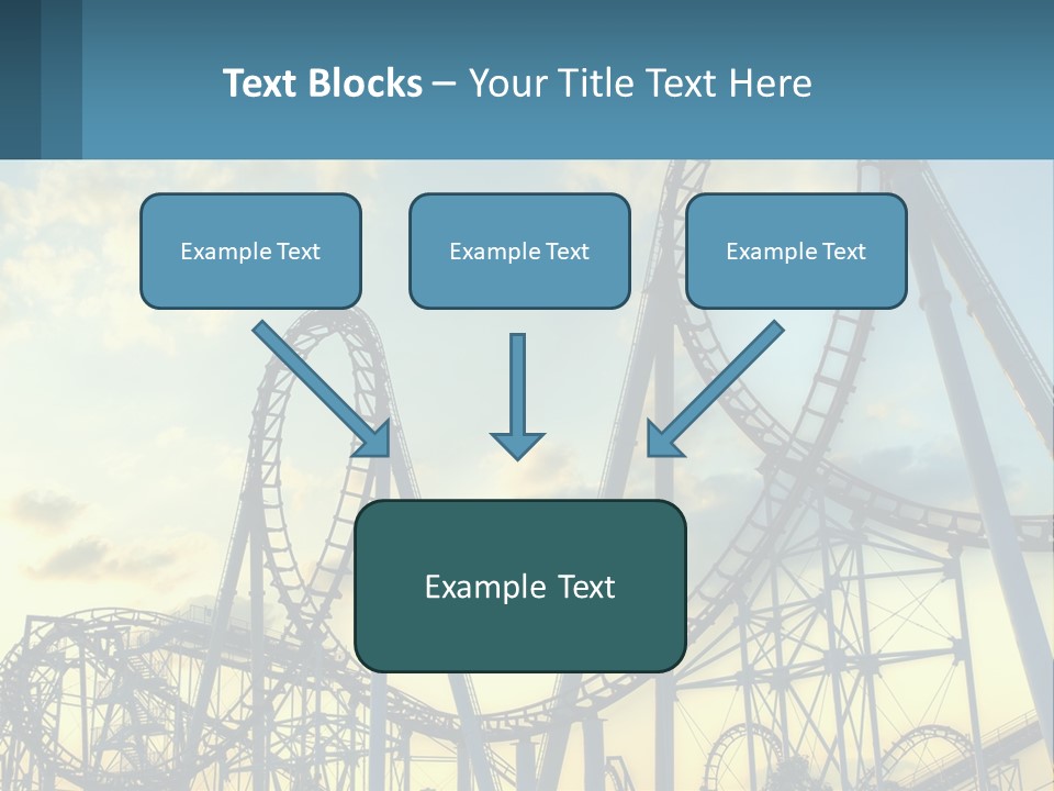 A Roller Coaster Roller Coaster At Sunset Powerpoint Template PowerPoint Template